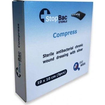 STOPBAC Kompres na chronické rány antibakteriální SBS Compres 10 x 10 cm