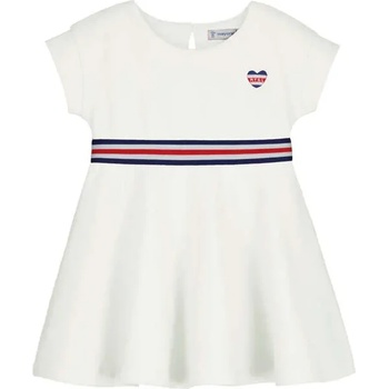 Mayoral Рокля трико Мръсно бял цвят с контрастни ивици за бебе момиче Mayoral