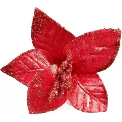 Dekorace - Hvězda vánoční samet 18x10cm
