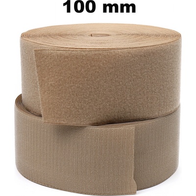 Pásik na suchý zips našívací, set háčik a slučka, farba béžová 100 mm x 25 bm