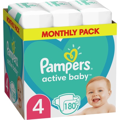 Pampers Бебешки пелени Pampers - Active Baby 4, 180броя (1007000203)