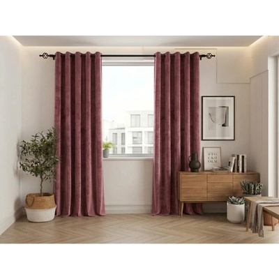 Zatemňovací závěs ELVIO VELVET 140x250 cm, starorůžový Zavěšení: Řasící páska
