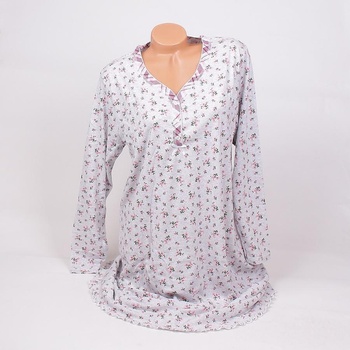 Сива памучна нощница с малки цветенца