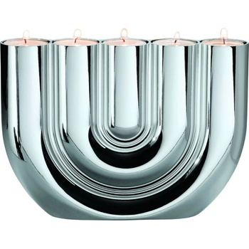 Image 1 of Philippi Свещник за чаени свещи DOUBLE U 23 cм, сребрист, Philippi (PHP123137)