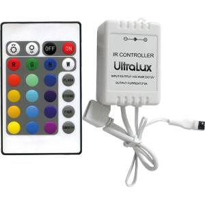 Ultralux Rgb контролер ir управление 24 бутона 72w, 12-24v dc, 6А (rgbirc24)