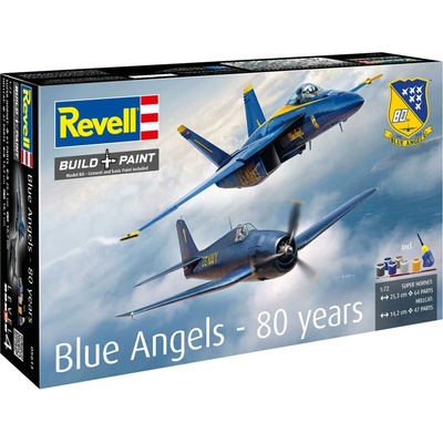 REVELL Gift Set letadla 05613 F/A 18E & Hellcat Blue Angels 80th Anniversary 1:72