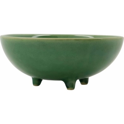 House Doctor Kameninový cedník Diva Green Ø 12 cm, zelená barva, keramika