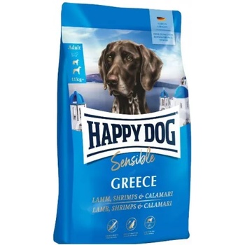 Happy Dog Sensible Greece - храна за кучета с агнешко месо, скариди и калмари, перфектно за кожа и козина, особено за чувствителни кучета, 2, 8 кг, Германия - 60696