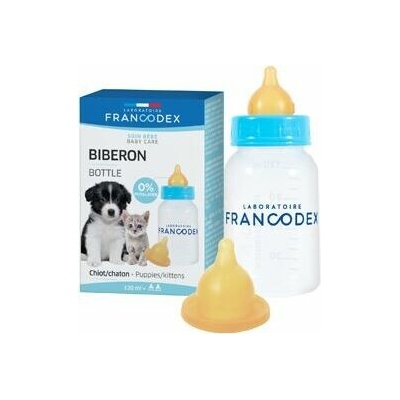 Francodex Fľaša na kŕmenie šteniat a mačiatok 120 ml
