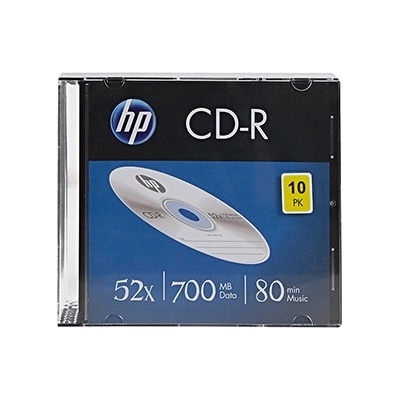 HP CD-R, CRE00085-3, 69310, 10-pack, 700MB, 52x, 80 минути, 12cm, без опция за печат, тънък корпус, за архивиране на данни, повредена опаковка (CRE00085-3)