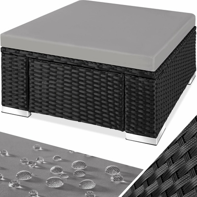 Tectake 403695 ratanový taburet, varinta 2 - přírodní