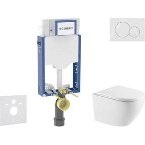 Geberit Kombifix - Комплект за монтаж пред стена, тоалетна Oudee и седалка със система „softclose, бутон Sigma01, алпийско бяло SANI15CA3152 (SANI15CA3152)