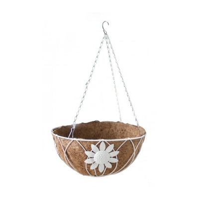 HORECANO Кокосова саксия висяща висяща 30.5см (cgf161023-12) бяла (0197106)