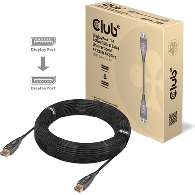 Club 3D Кабел Club 3D - CAC-1079 (DisplayPort 1.4 Active Optical Single M/M, 8K60Hz, 20 m) (CAC-1079)