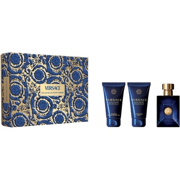 Versace Dylan Blue подаръчен комплект за мъже Размер EDT 50 ml + 50 ml душ гел + 50 ml афтършейв балсам