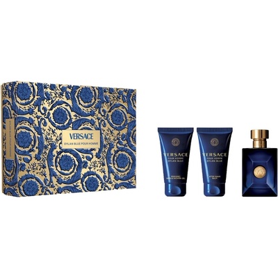 Versace Dylan Blue подаръчен комплект за мъже Размер EDT 50 ml + 50 ml душ гел + 50 ml афтършейв балсам