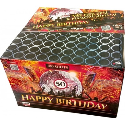 Kompaktní ohňostroj Vše nejlepší k narozeninám 100 ran 30 mm