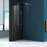 Fluminia Параван за душ кабина Mediterraneo Foxy, златист цвят, 90x200 см, лесно почистване (W01SC01BG-90-V1)