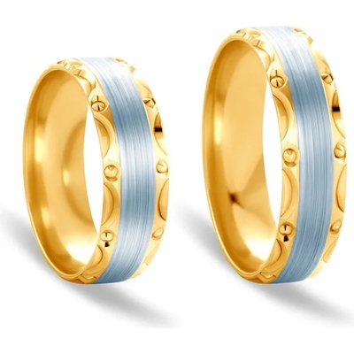 SAVICKI Сватбени халки: двуцветно злато, кръгли. 6 мм