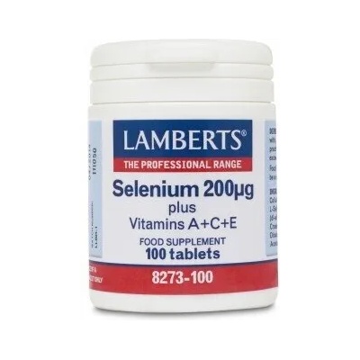 LAMBERTS Хранителна добавка Селен + Витамини A+C+E, Lamberts Selenium 200g plus A+C+E 100 tablets