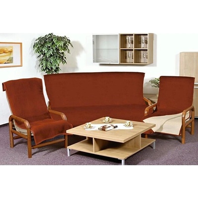 Bellatex KIRA PLUS 2 + 1 terra/svetlo béžová 150 x 200 cm, 2 ks 65 x 150 cm