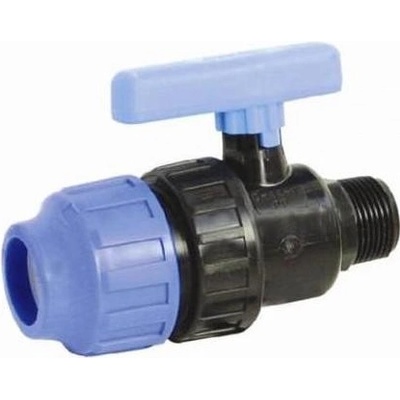 Tecno Plastic PP kulový kohout- svěrný spoj x vnější závit 40 x 1 1/4"