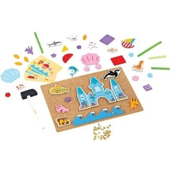 Image 1 of Bigjigs Toys - Игра с коркова дъска и чукче - Делукс - Подводен свят