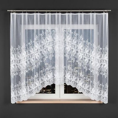 Dekorační oblouková krátká záclona na žabky JOANNA 160 bílá 330x160 cm MyBestHome