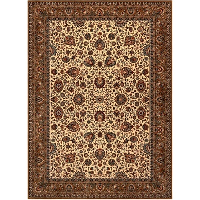 Nej-koberce Kashqai 4362 103 květiny / rám béžový / bordó