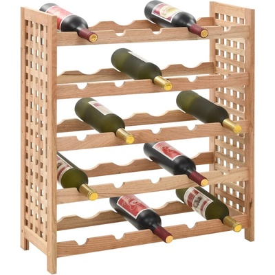 Stojan na víno na 25 lahví masivní ořechové dřevo 63x25x73 cm – Zboží Mobilmania