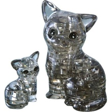 HCM KINZEL 3D Crystal puzzle Kočka s koťátkem 49 ks