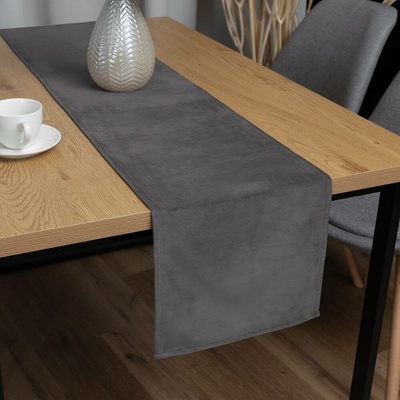 Biante Sametový běhoun Velvet Premium SVP-017 Tmavě šedý 45x160cm