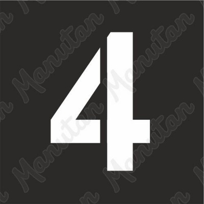 Manutan Šablóna číslice 4, plast 470 x 470 x 0,5 mm výška číslice 320 mm