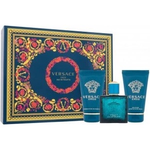 Versace Eros - Подаръчен комплект за мъже: 50мл душ гел + 50мл тоалетна вода + 50мл балсам за след бръснене