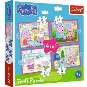 Trefl 4-in-1 Puzzle (12, 15, 20, 24) - Peppa Loves Adventures - Trefl 34672