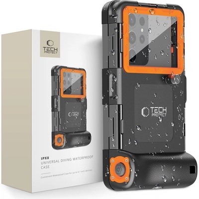 Tech-Protect Univerzální voděodolné pouzdro IPX8 Diving Waterproof Case Orange – Zbozi.Blesk.cz