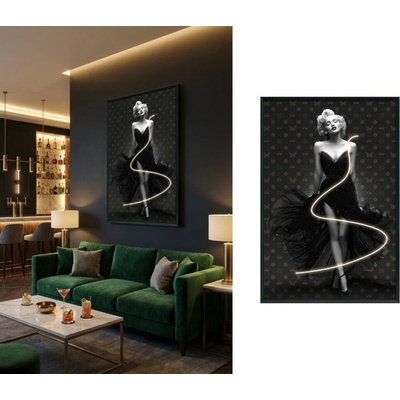 Obraz na stenu Marilyn Monroe - Fashion LED obraz do interiéru - 83 x 123 cm