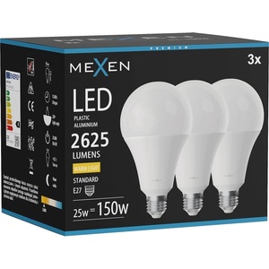 Mexen Nova 3x LED Крушка E27, A95, 25W, Топла - 3000K, 2625 lm - L100-E27-2530-01x03 (L100-E27-2530-01x03)