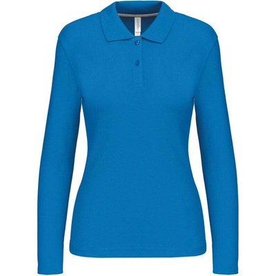 Kariban K244 Dámske piqué polo s dlhým rukávom modrá Tropical