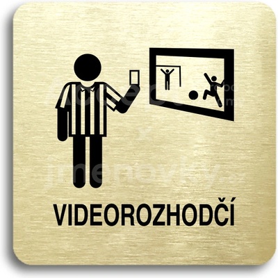 ACCEPT Piktogram videorozhodčí II - zlatá tabulka - černý tisk bez rámečku