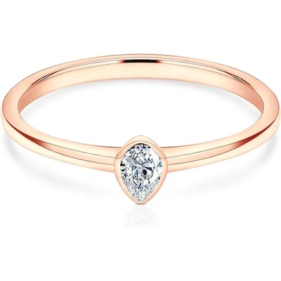 SAVICKI Годежен пръстен Pure: розово злато, диамант с шлифовка