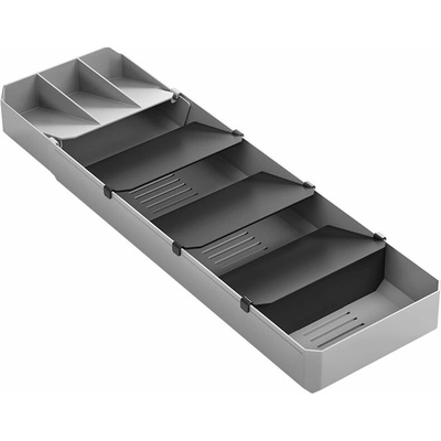 Sivý plastový príborník do zásuvky 15 x 49 cm – Metaltex