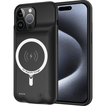 Techsuit Power Pro MagSafe puzdro s power bank - iPhone 15 Pro Max - 8500mAh - čierna