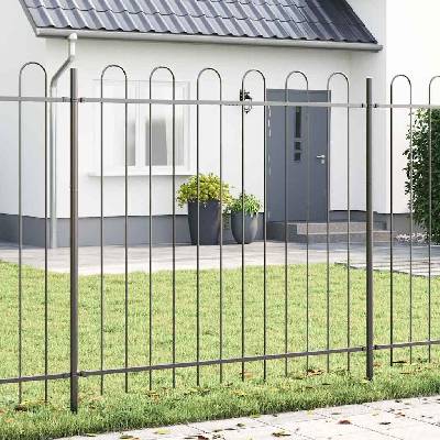 OMAXI Zahradní plot BOXTEL 1,7 x 1,5 m Práškově lakovaná ocel Šedá 881816