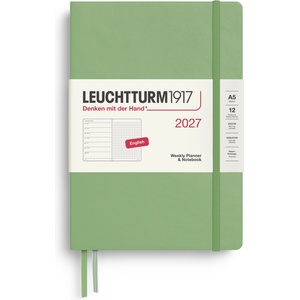 Leuchtturm1917 weekly calendar 2027 dotted medium (A5) with notebook - 145 x 210 mm - January-December 2027 - 400261 (400261)