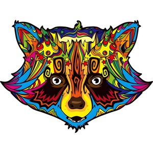 HARAHU Дървен пъзел - Color Raccoon / L KP21968