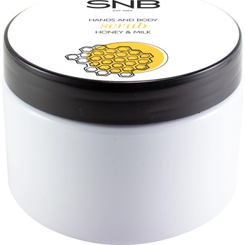 SNB Скраб за ръце и тяло с хималайска сол МЕД и МЛЯКО snb 300 мл (mpsh50)