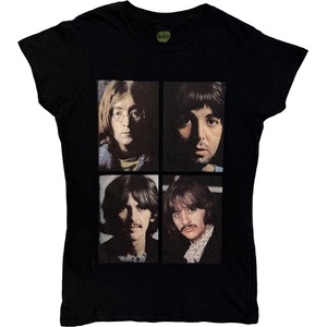 The Beatles White Album Faces (Back Print) Black S Дамски Риза (BEATTEE385LB01)