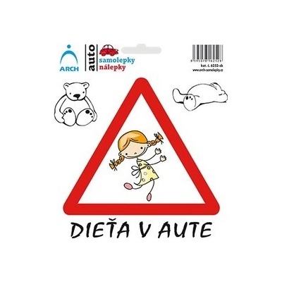 Walteco Dítě v autě - veselá holka, 150x180mm, samolepka , 20181