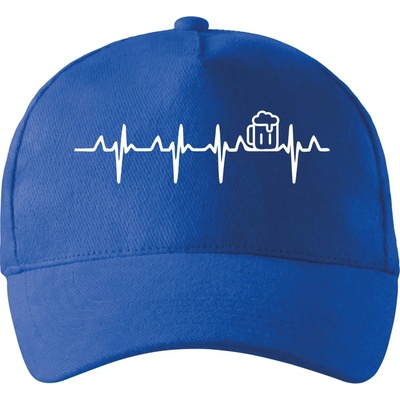 EKG pivo so zahnutým šiltom a látkovou sponou Kráľovská modrá
